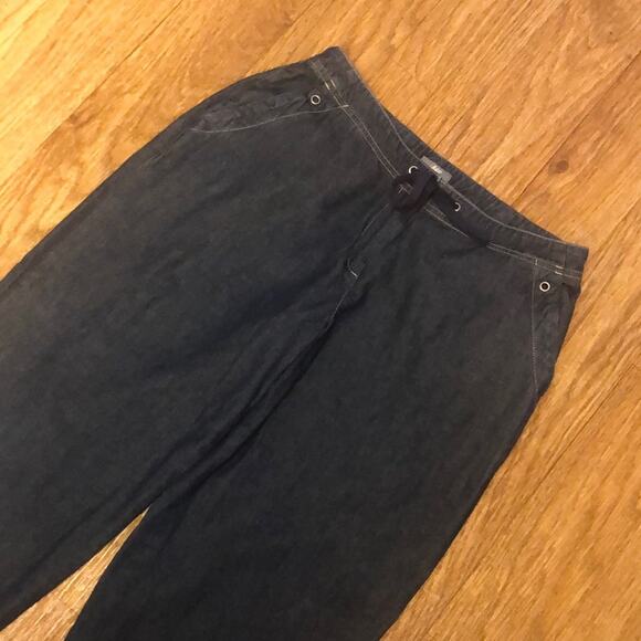 J. Jill Blue Tie Front Denim Trouser Pant Jeans Size 6P (Petite 6) - Picture 1 of 10